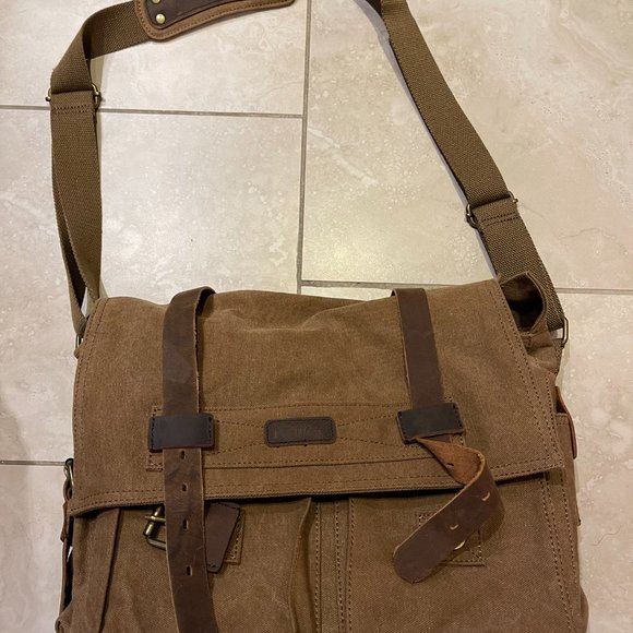 Kattee Bags Brand New Kattee Leather Canvas Messenger Bag Vintage